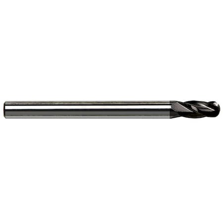 Gs Tooling 5/64" Diameter 4-Flute Ball Nose Stub Length TiAlN Coated Carbide End Mill 102687